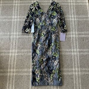 Embroidered floral Piper Midi dress by JS Collections